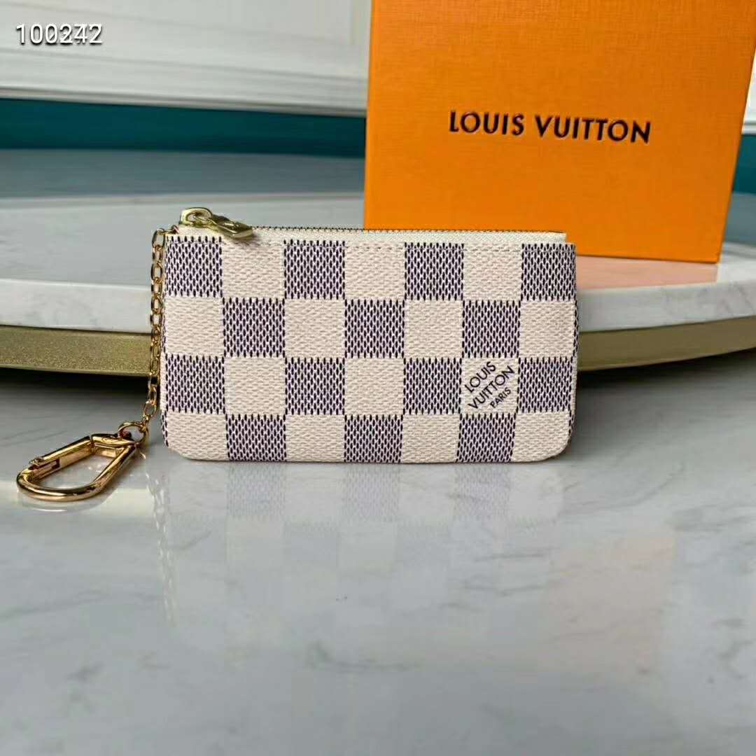 LV LV Unisex Key Pouch Damier Azur Canvas-Grey in 2023